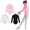 Girls Basic Long Sleeve Ballet Dance Gymnastics Training Leotard Jumpsuit Unitard Tights Dancewear Bodycon Bodysuit