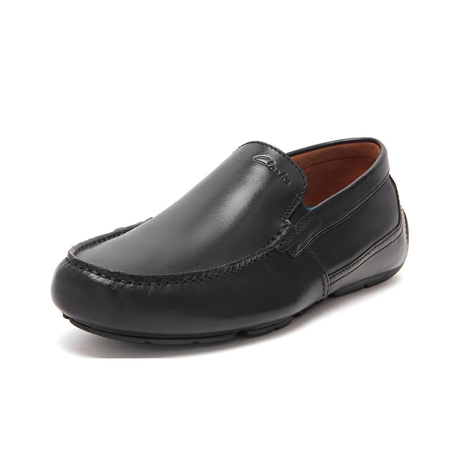 Clarks Кожаные удобные дышащие лоферы Мужская обувь Черный 261587077