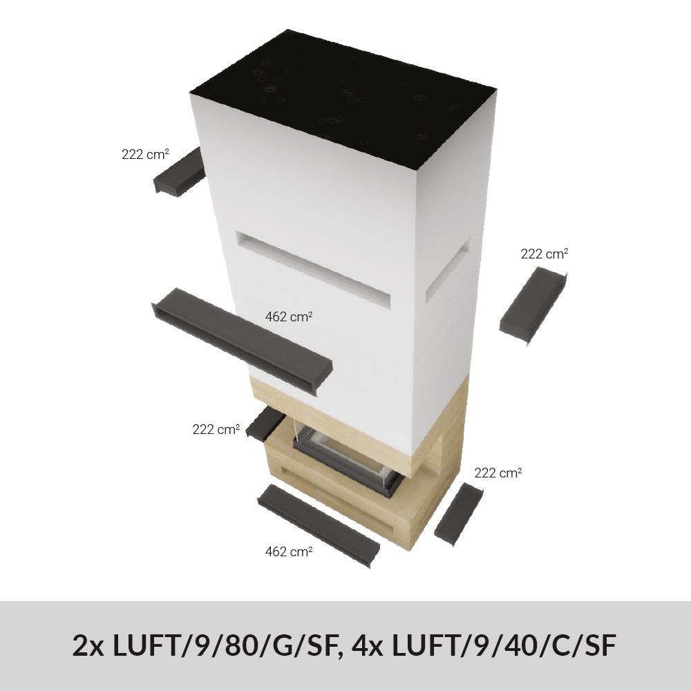 Steel fireplace KRATKI NBC 680/280 7 kW Ø 160 Lift-up self closing door