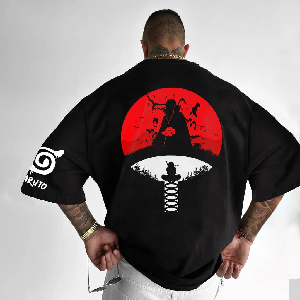 Наруто Аниме Периферия Мужская Футболка с 3D-принтом Короткий рукав Дышащая Хорошая Удобная Модная Повседневная Топ