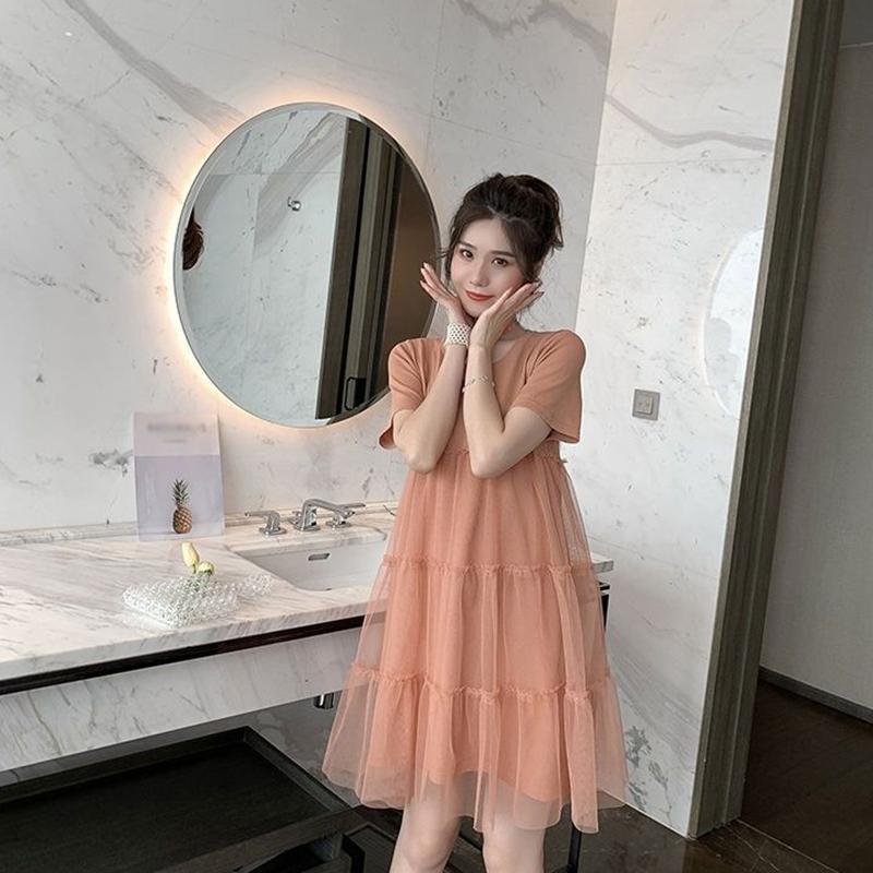Summer Dress Loose Thin Short-sleeved Top Mid-length Summer Dress