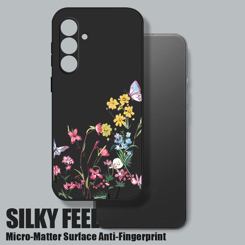 Мягкий ТПУ чехол для Samsung Galaxy S24 S23 S25 FE S25 S22 Ultra A17 A56 A16 A55 A25 A15 A36 A35 A54 5G с рисунком мелких цветов