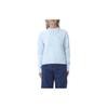 Solid Color Badge Embroidered Crew Neck Long Sleeve Sweater Women Sweater Light-Blue J20J222987-CYR