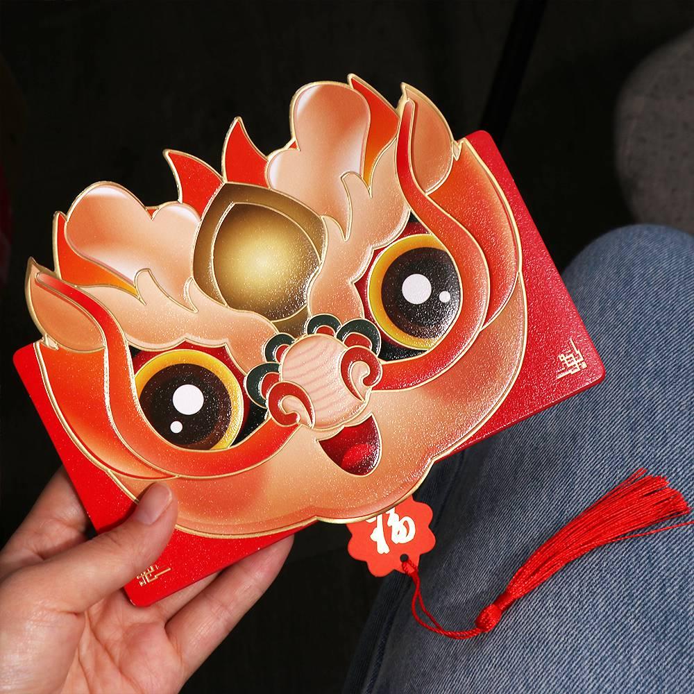 Dragon Chinese Red Envelope Paper Money Pocket Hong Bao Folding Red Envelopes Chidren Gifts