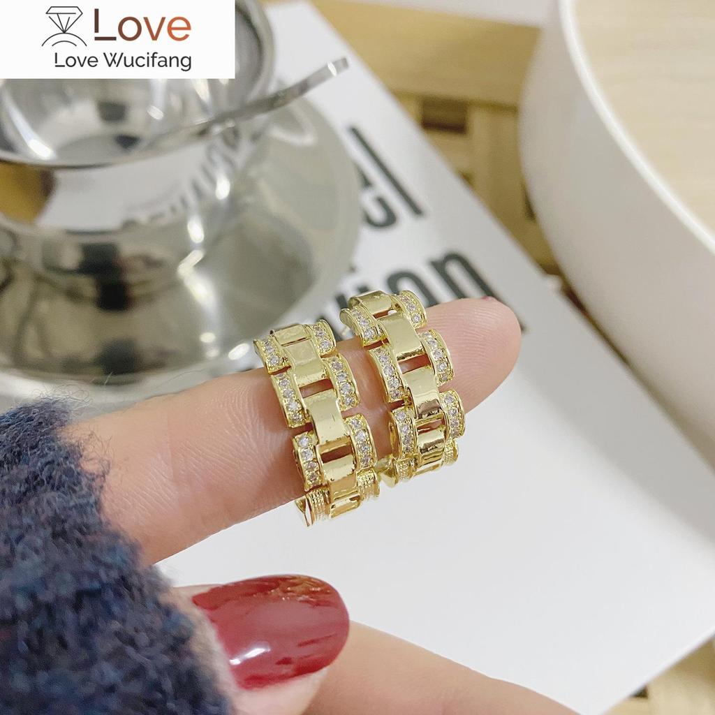 Корейские модные ювелирные изделия Простые серьги из настоящего золота 14 карат с цирконием Простой темперамент и щедрые женские повседневные дикие серьги