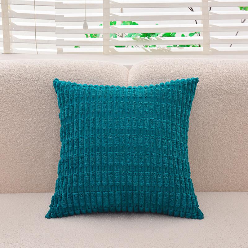 Наволочка из однотонного вельвета в полоску – жаккардовая квадратная наволочка для диванной подушки без вставки