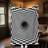 1PC Checkerboard TunnelOutdoor Flannel Blanket - Soft Plush Decor for Picnics, camping, Bedroom, Playroom, Office, or Lunch Break 1308A