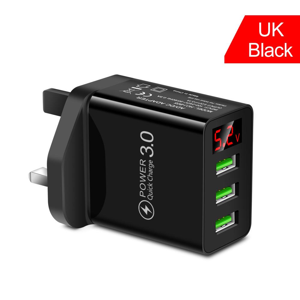3-портовое USB-зарядное устройство для мобильных телефонов с цифровым дисплеем - Умное USB-зарядное устройство для путешествий