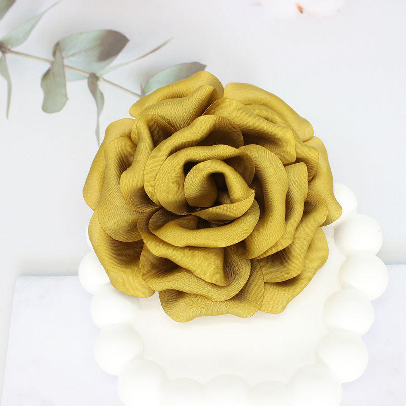 Элегантная 3D брошь из атласной ткани - большая цветочная булавка для свитеров и костюмов (10см)