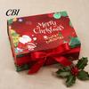 Magnetic Closure Gift Containers Christmas Box with Lid, Large Collapsible Boxes for Party Favors Ribbon, Red Green Holiday Cardboard Packaging