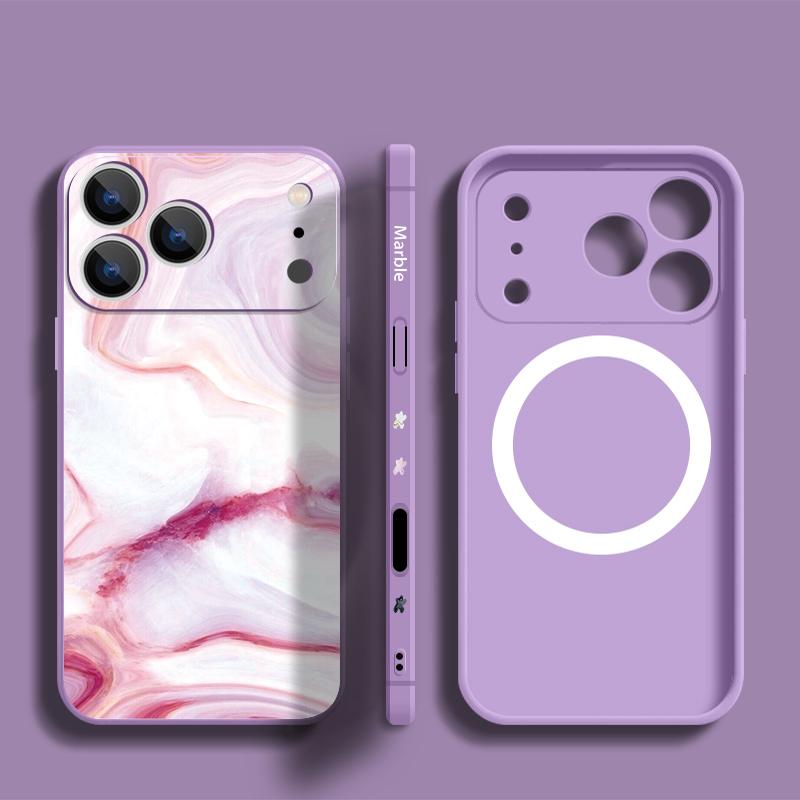 Роскошный чехол с узором под песчаник и мрамор для iPhone 16 Pro Max, магнитный, для Magsafe, мягкая крышка для iPhone 17 15 14 13 Pro Max 17E 16E
