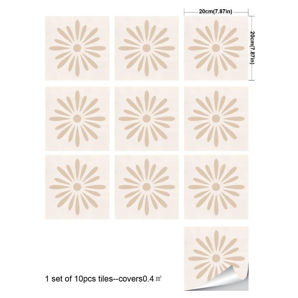 10Pcs Matte Wall Tile Sticker Self-Adhesive Tile Decal Retro Peel And Stick Tile Home Renovation