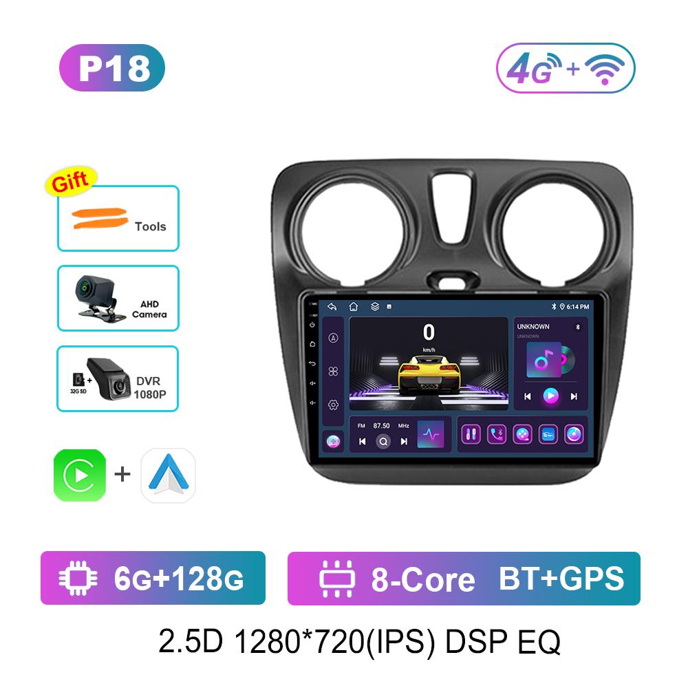 Android Автомагнитола Мультимедийный Видеоплеер для Renault Lodgy Dokker 2012 2013 - 2020 DSP Стерео GPS Навигация 4g WiFi Bluetooth