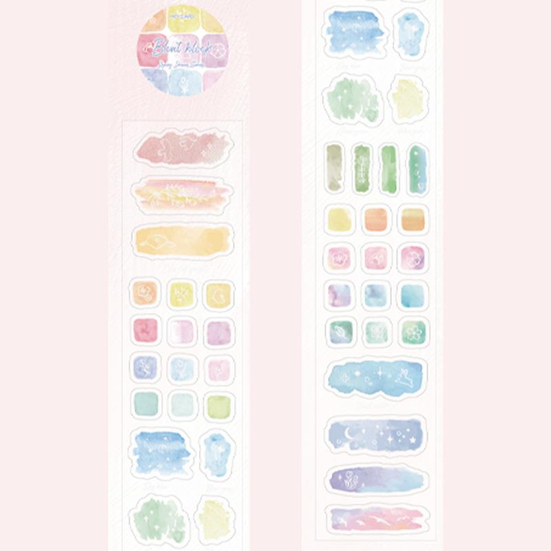 1 Roll Masking Tape 2m Color Gradient Bubble Star Die-Cut Tape Scrapbook DIY Journal Planner Decoration For Phone Case Notebook