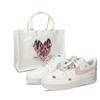 Air Force 1 YDCC Мини Молочный Пуф, Сумка для покупок Дышащие Низкие Кеды для скейтборда Женские Розовые IQ1143-100(Команда501-)