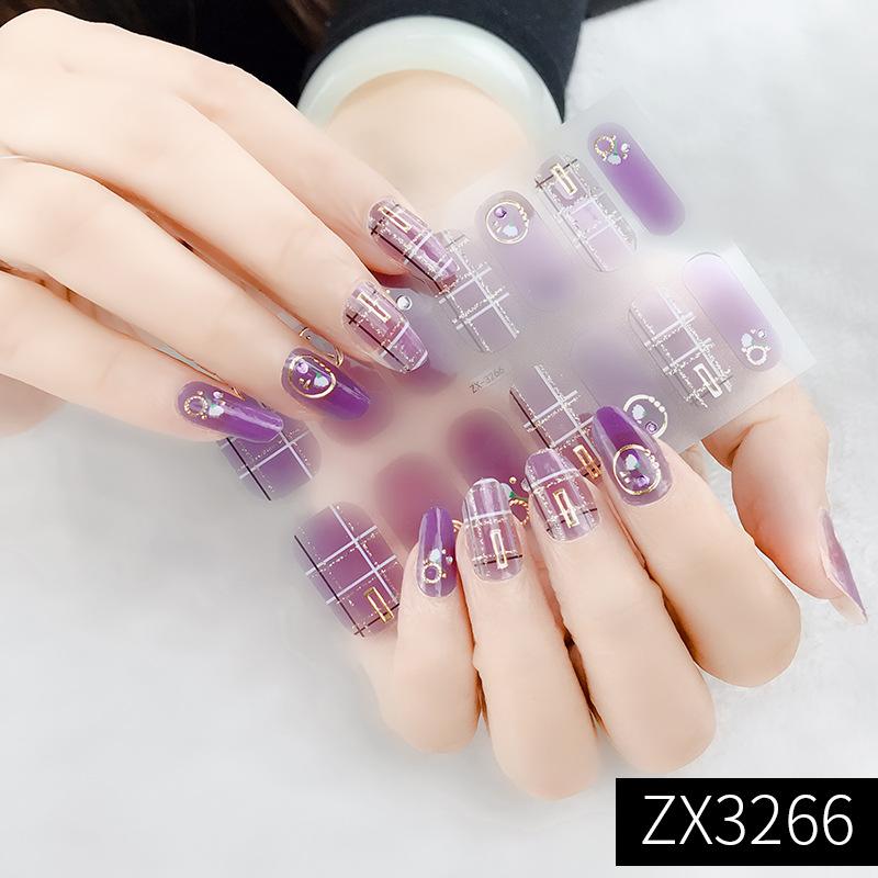 ZX 3D Waterproof No-Cure Gel Nail Wraps, Full Cover Minimalist Luxury Style Nail Stickers, Nail Patch Films
