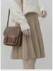 Трикотажная юбка А-силуэта с завышенной талией в корейском стиле колледжа из плиссированной шерсти