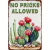 Vintage No Thorns Allowed Metal Tin Sign Fun Wall Decor Home Cafe Office Store Cactus Kitchen 8x12 Inch