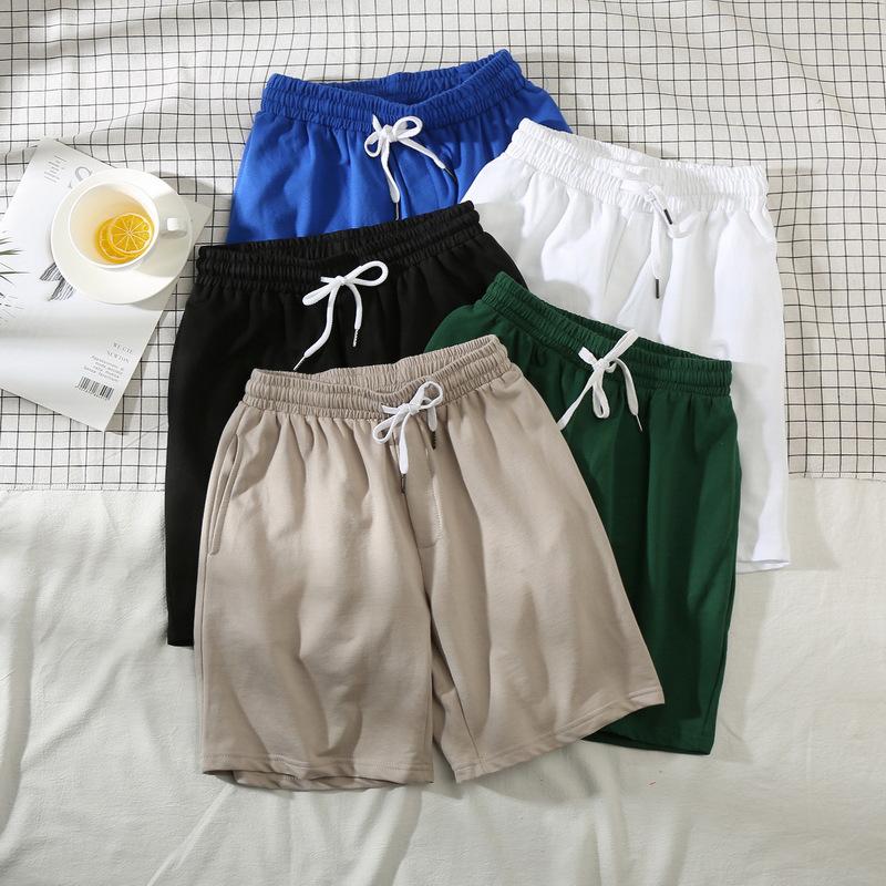 2022 Summer Men's Loose Trendy Solid Color Three-Quarter Beach Shorts