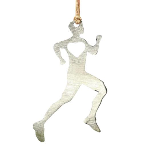 Мужчины Женщины Бегун Снеговик Висячие Украшения Полое Сердце Любви Сверхмощный Металлический Ремесло Бег Мальчик Девочка Орнамент Подвеска Подарок Любителю Спорта