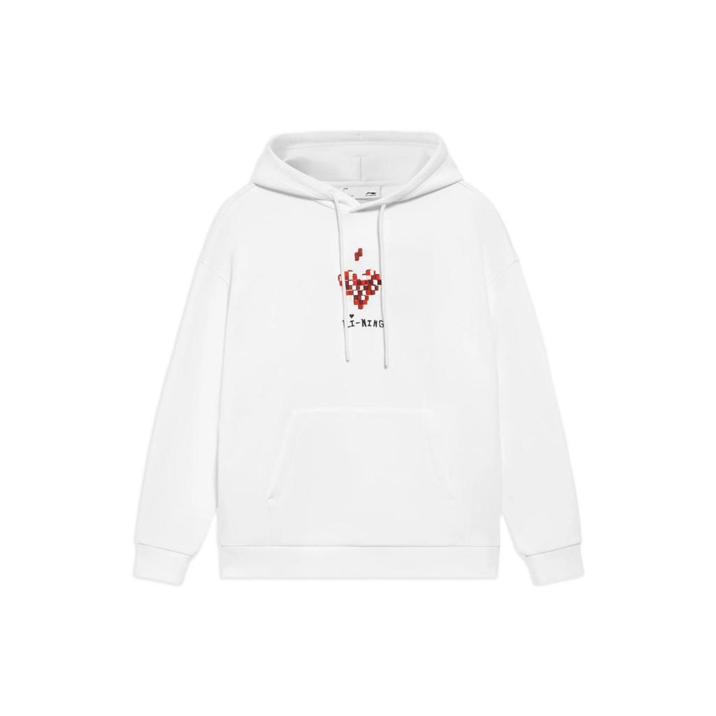 Li-Ning Спортивная модная серия повседневная толстовка с капюшоном унисекс топы белые AWDS593-1