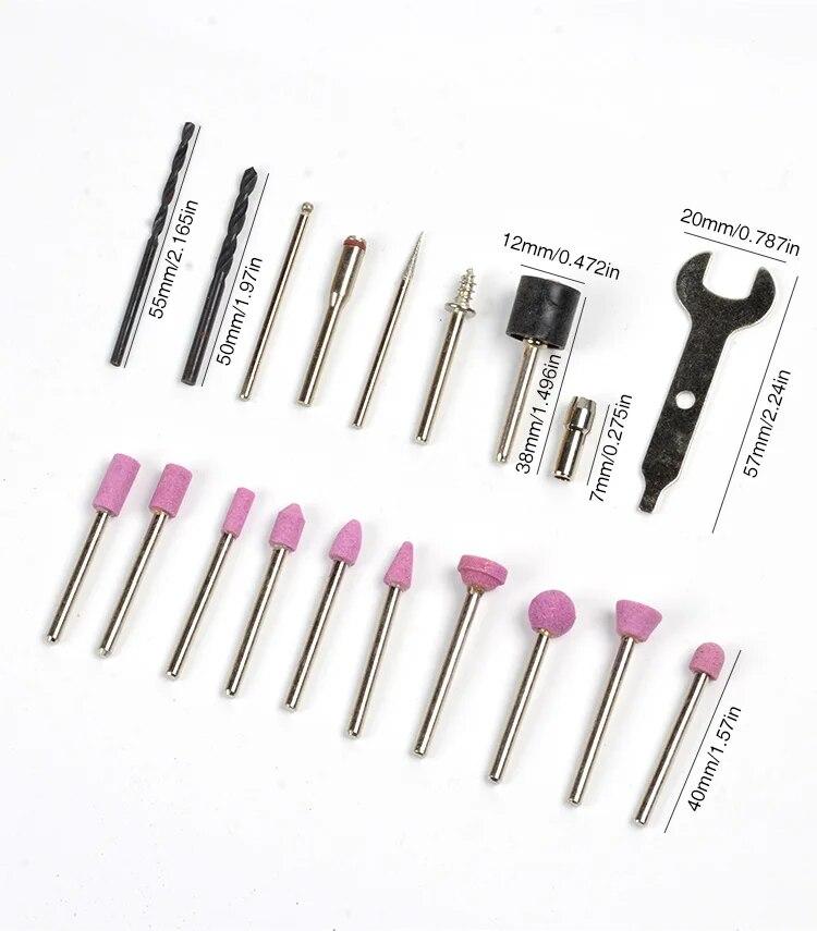 40 шт. Мини многофункциональный электрический шлифовальный набор головок, вращающийся полировальный комплект для электрической шлифовальной дрели, вращающийся инструмент, насадка, El