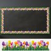 5/10M/Roll Tulip Flower DIY School Blackboard Classroom Floral Bulletin Border Mother's Day Coated Paper Bulletin