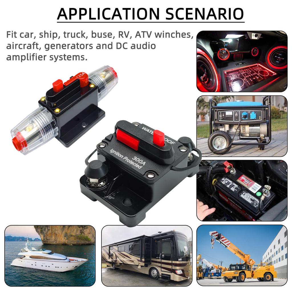 30A-300A Circuit Breaker Is Suitable For Marine Towing Vehicles With 12V-48V DC Reset Waterproof Function Circuit Breaker Fuses4