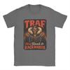 Unisex TShirts Sarcasm Funny Humor Skeleton Traf Now Read It Backwards Casual 100 Cotton Tee Shirt Short Sleeve  T Shirt Clothing