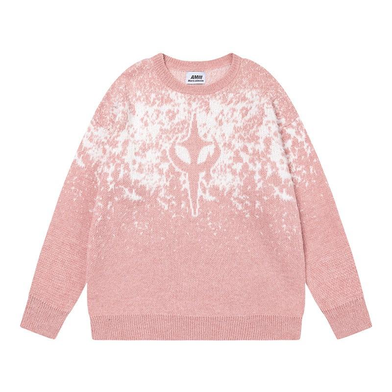 Oversized Gradient Mohair Knit Sweater Unisex Cozy Warm Winter Pullover Streetwear Loose Fit