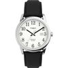 Часы Timex Easy Reader с кожаным ремешком 38 мм. Черный/Серебристый тон/Белый.