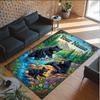 Teddy Bear Theme Crystal Velvet Rug Personalized Custom Name Text Soft Floor Mat Home Decor