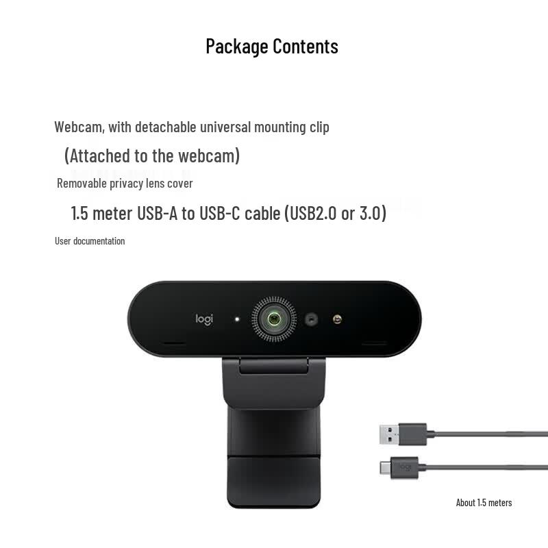 Logitech C1000e 4K Ultra HD Webcam for Live Streaming & Video Conferencing