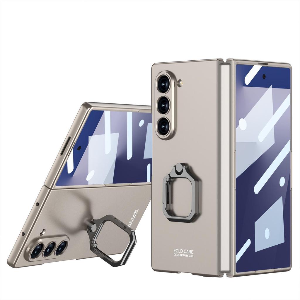 Чехол для Samsung Z Fold7: Квадратная подставка-кольцо, Встроенный чехол, Персонализированная пленка, Защитный чехол от падений для мужчин и женщин