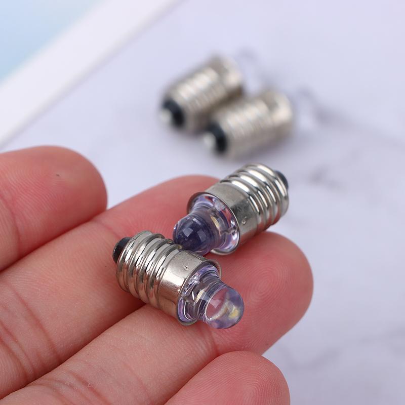 2Pcs E10 Led Flashlight Bulb Dc 3V 6V Instrument Bulb Indicator Lamp Replacement Torch Bulb Bike Lamp Warm White White