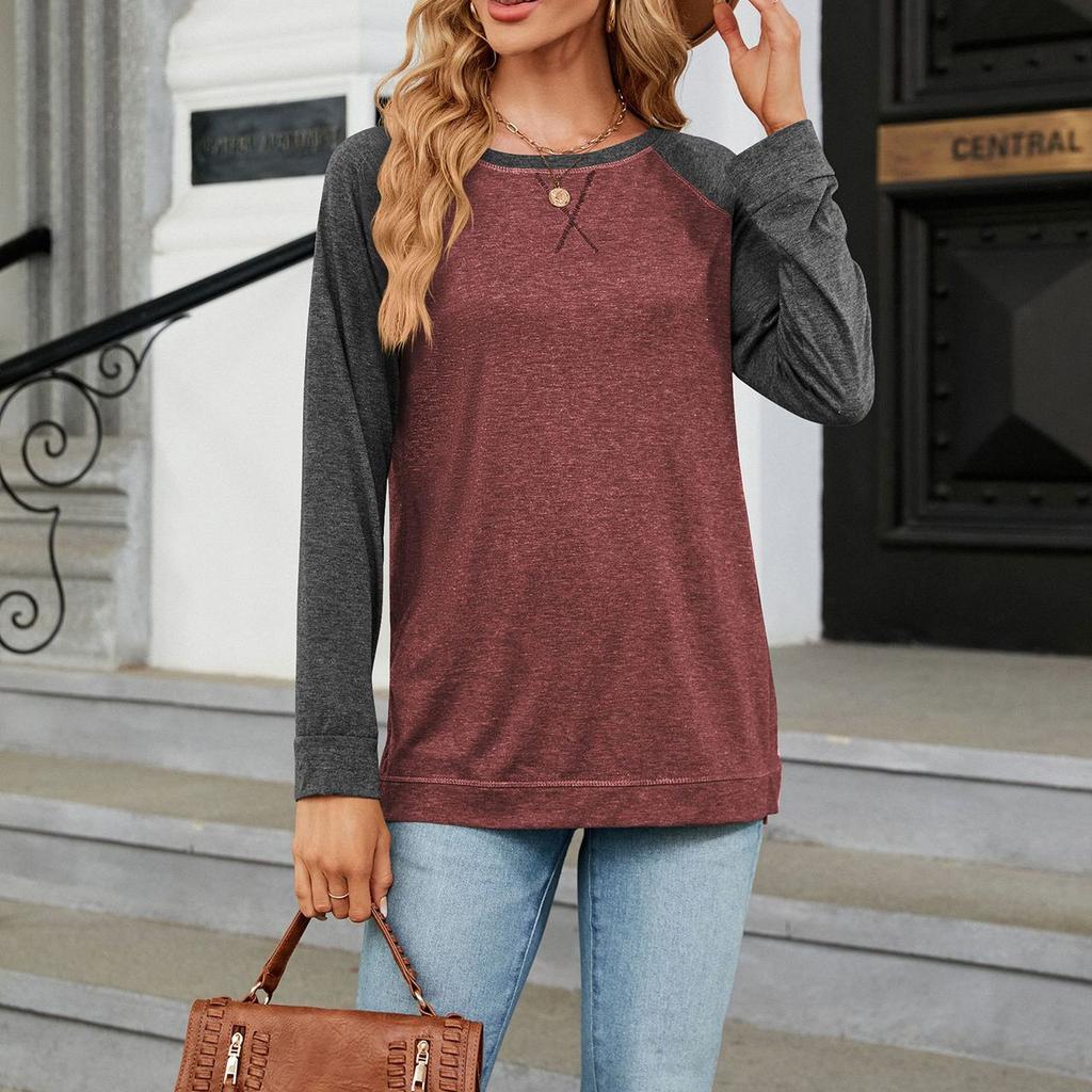 Женские длинные футболки, свободные модные женские топы с круглым вырезом, универсальные повседневные женские рубашки