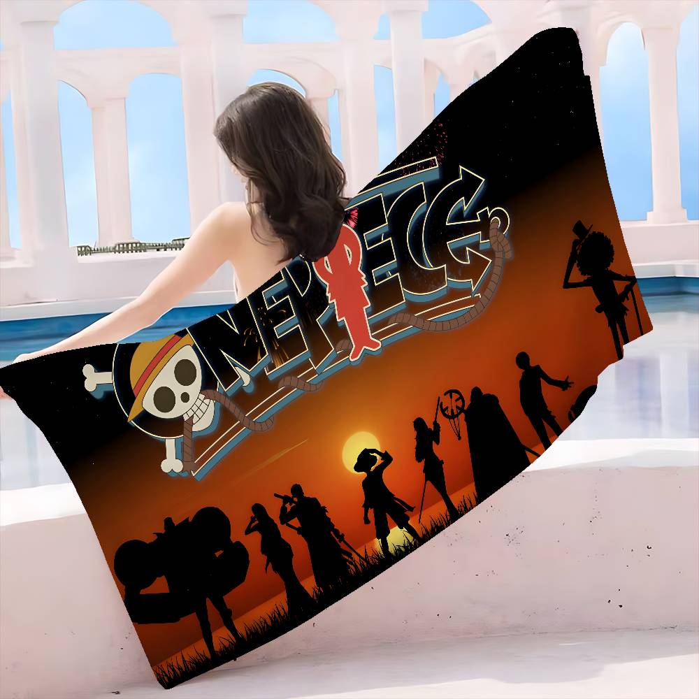 Anime O-ONE P-PIECE Anime Beach Swimming Towel Soft Absorbent Washcloth Children's Gifts for Kids Travel Camping Gym