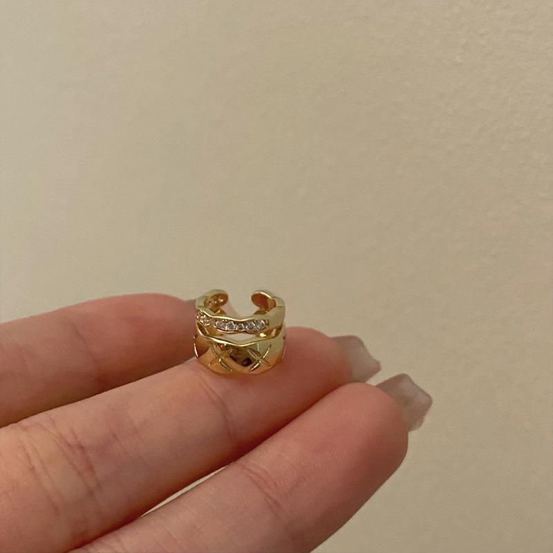 Двухслойные бриллиантовые серьги-каффы для женщин, не требующие пирсинга, элегантный дизайн, летние серьги.