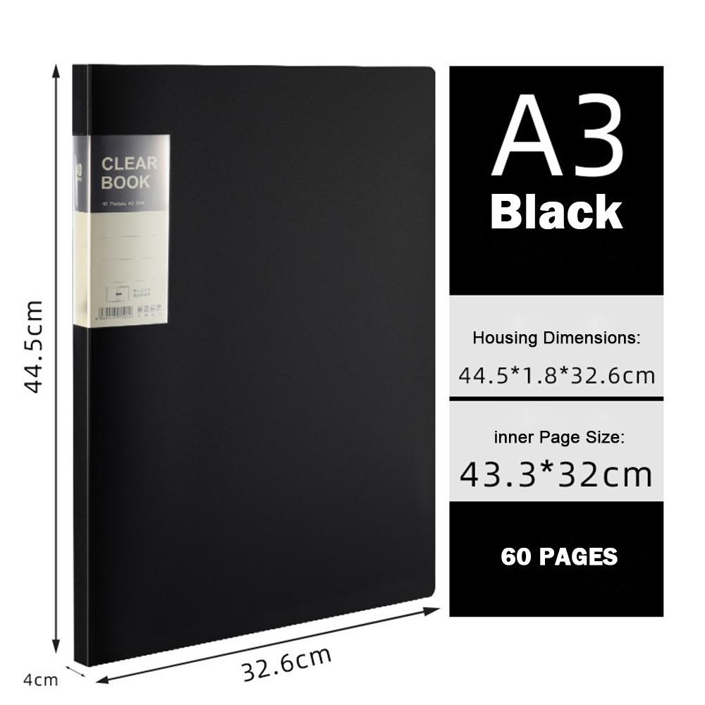 20/40/60 Pages Clear Book A3 Document Storage File Bag Musical Score