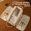 Ladies' Multi Functional Makeup Bag - Large Capacity Portable Travel Cosmetics Storage Box, Comes with Brush and Toilet Storage Compartments