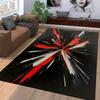 Abstract Explosion Pattern Area Rug with Vibrant Red and Black Design Suitable for use as an anti-slip for living room bedroom sofas