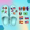 Qatar World Cup Flags PVC Shoe Charms Skull Shoe Buckle Croc Decorations Clog Shoes Garden Sandal Accessories