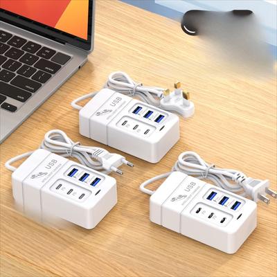 Многопортовое зарядное устройство USB 35 Вт PD Type C Быстрая зарядка Быстрые настенные зарядные устройства Адаптер USB-концентратора для мобильного телефона Зарядное устройство с вилкой стандарта ЕС и США USB Type C