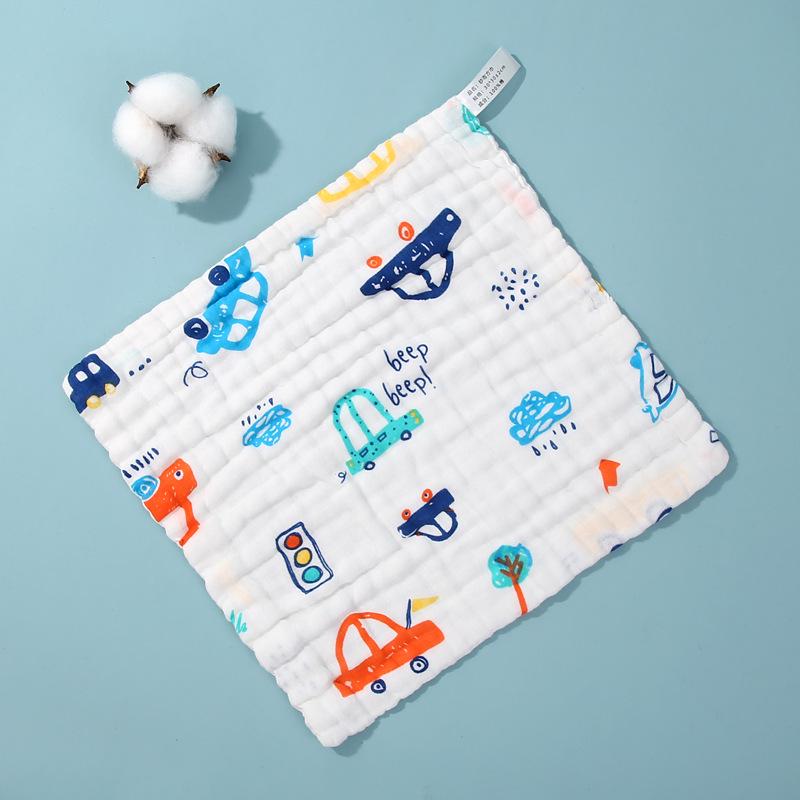 Плотное предварительно стиранное детское мультяшное марлевое полотенце - Мягкая мочалка для домашнего использования