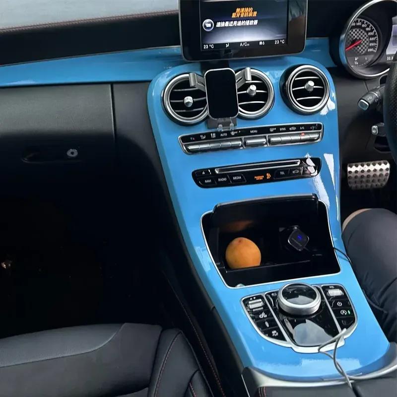 Carbon Fiber For Mercedes Benz C-Class W205 Car Film Interior Sticker Center Console Gear Dashboard Air Door Handle Lift Panel