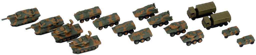 Pit Road MI Series Japan Ground Force Vehicle Set 2 with Metal Type 73 Medium Truck Type 60 Armored Car of Plastic Model Kit MI03SP 1/700 Self-Defense