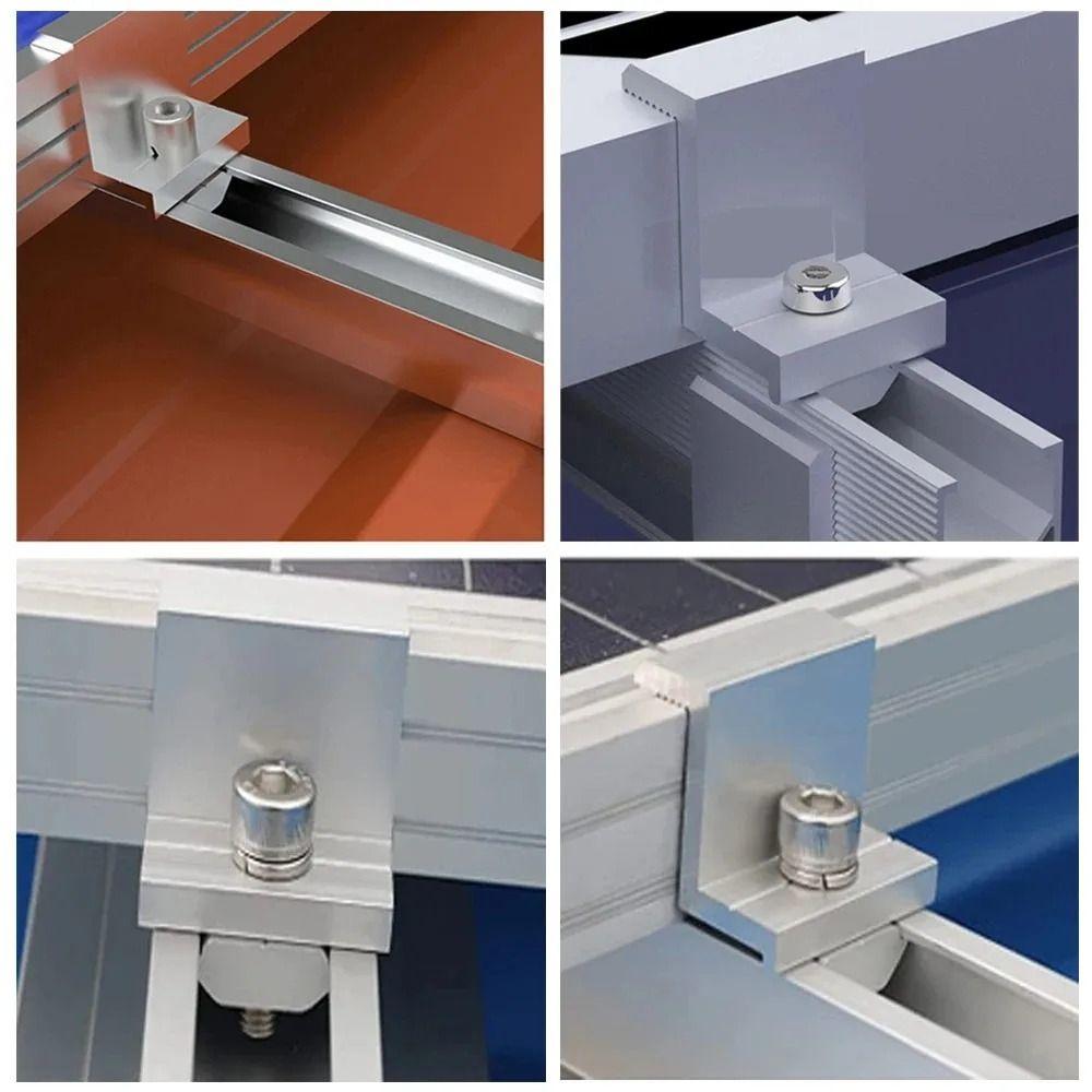4Pcs Mid Clamp Solar Module Brackets Solar System Install Accessories  Solar System Installation