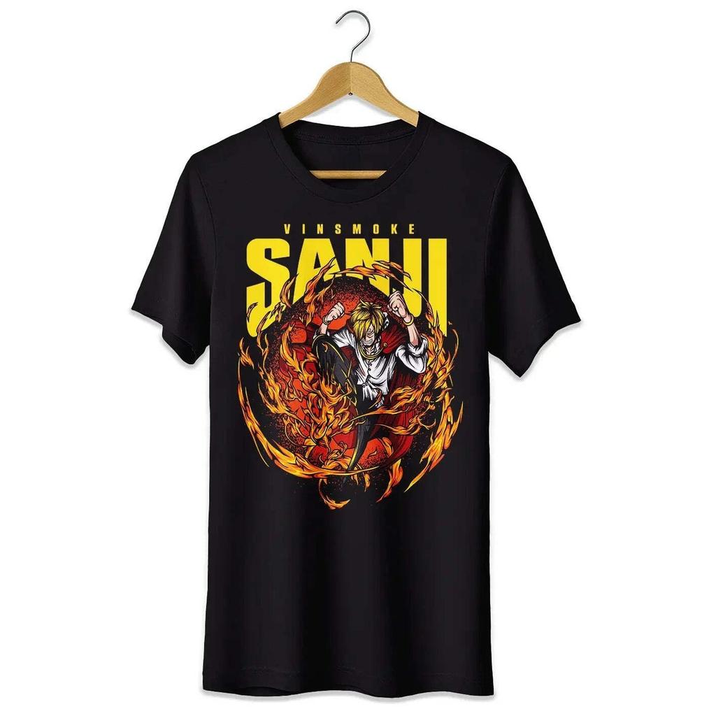 Summer Hot Selling Sanji One Piece Anime Tshirt Unisexs Round Neck Short Sleeved Shirt