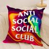 AAnti Social Social Club Наволочка для подушки Мягкая плюшевая ткань Двусторонняя печать Наволочка для диванной подушки Для всех сезонов Домашний декор Подарок
