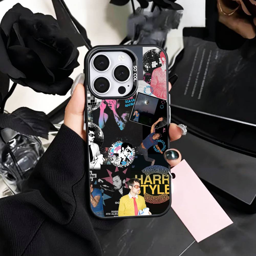 SINGER H-Harry Styles Phone Case For iPhone17,16,15,14,13,12,11 Plus,Pro Max Colored Silver Plated Inside Cover